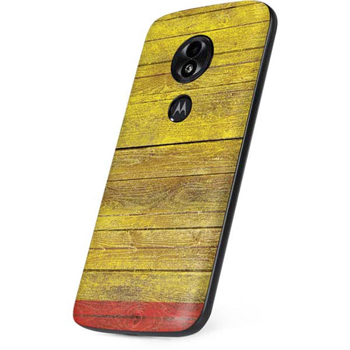 Spain Flag Dark Wood Moto E5 Play Skin